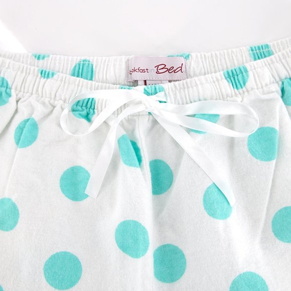 Ladies Breakfast in Bed Mint Green Polka Dot PJ"S - Picture 7 of 7
